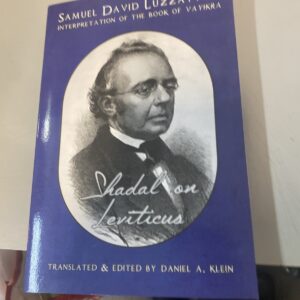 Shadal on Leviticus: Samuel David Luzzatto's Interpretation of  Book of Vayikra